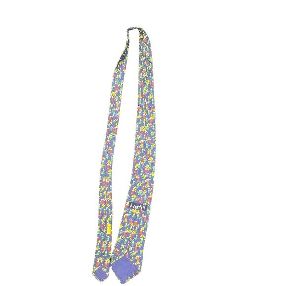 Hermes tie Made for Kronenbourg Breweries in Blue with Beer Mugs and Barley RARE - Picture 7 of 9